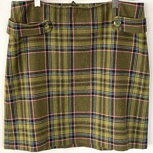 Vintage Y2K H&M Wool Blend Plaid Mini Skirt Sz 10 Excellent!